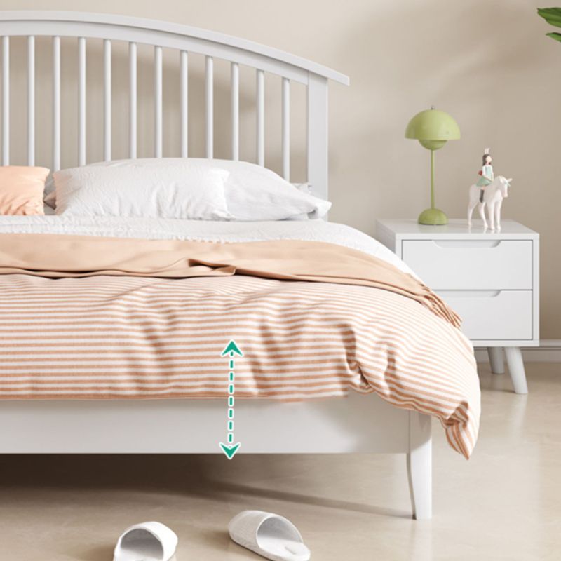 Scandinavian Slat Solid Wood with Headboard Mattress Included Arched Slat Bed