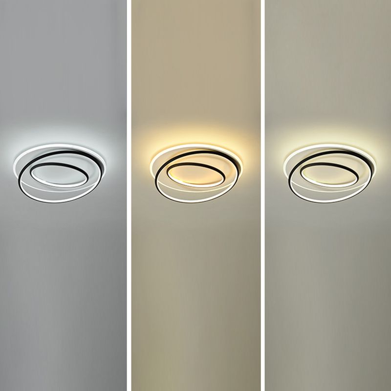 Linear Iron LED Flush Mount Modern Style 3-Light Ceiling Light Fixture for Bedroom