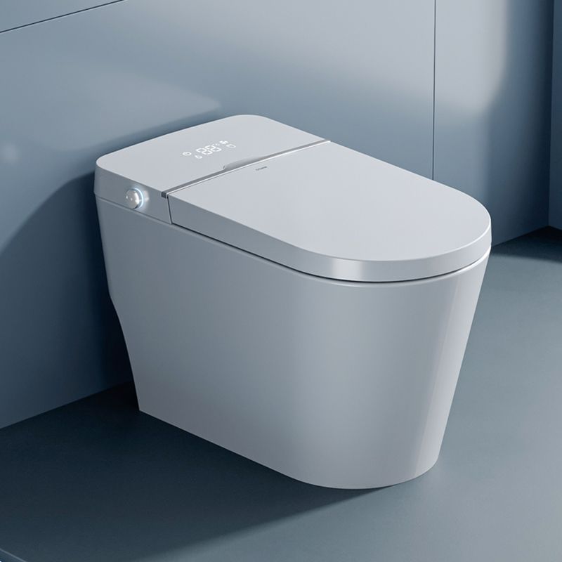 White Finish Antimicrobial One Pieces Smart Toilet Elongated Bidet Seat