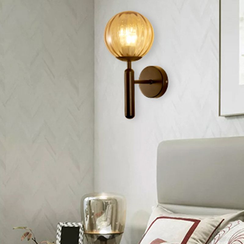 1-Light Ball Wall Lighting Contemporary Glass Wall Mounted Lights