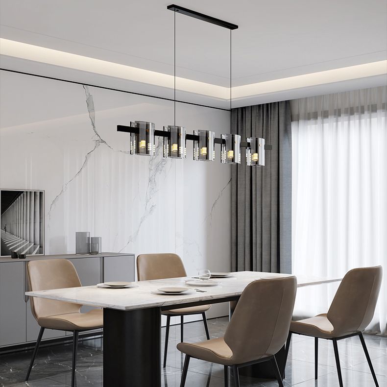 Modern Kitchen Island Lighting with Shape Island Lighting Glass 5 Light Island Lights