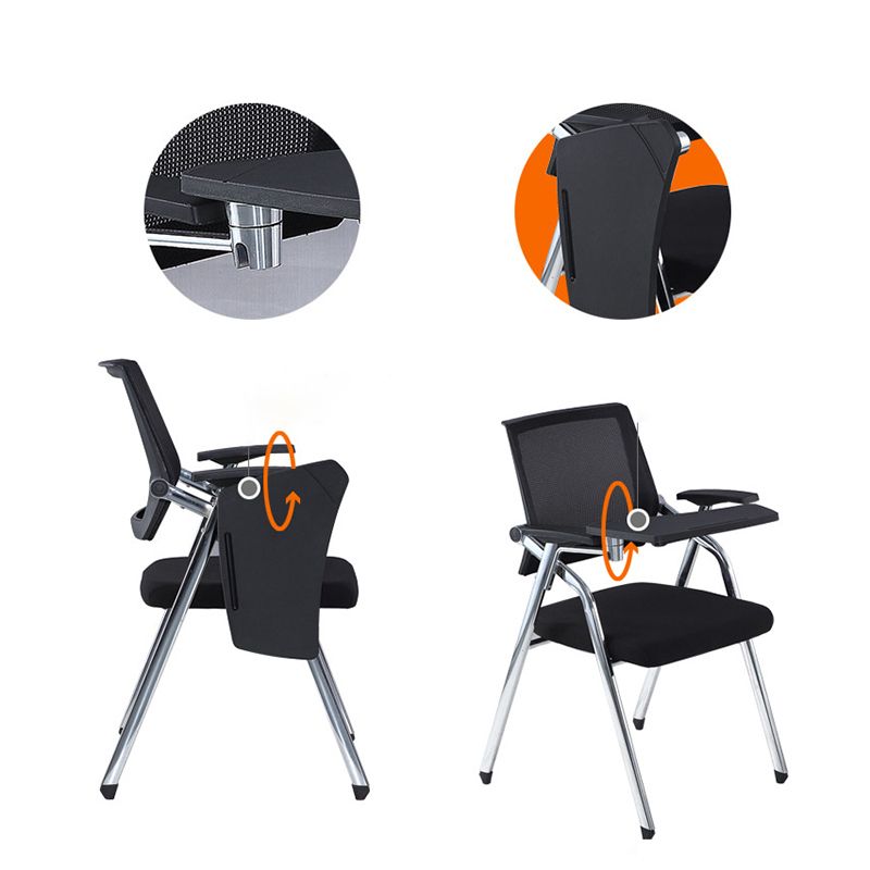 Metal Frame Modern Conference Chair Mid-back Computer Office Chair with Fixed Arms