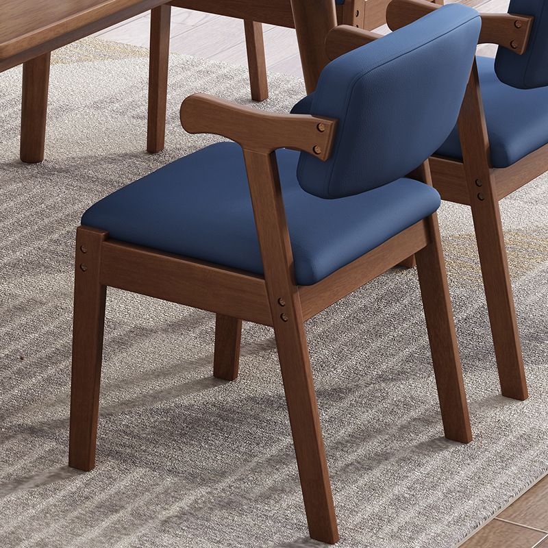 Fauteuil de maison scandinave, dossier ouvert, chaise de salle à manger simple rembourrée en bois