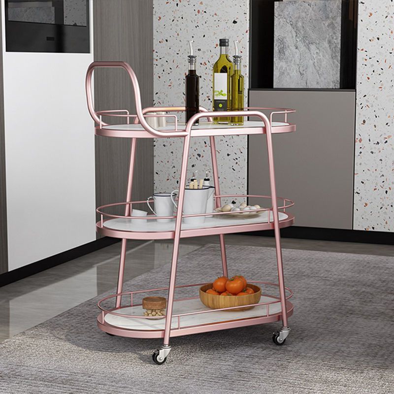 32.28" High Rolling Modern Prep Table Stone Prep Table for Dining Room
