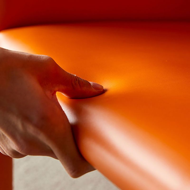 Contemporary Leather Dining Room Chair Metal Dining Armchair for Restaurant Use