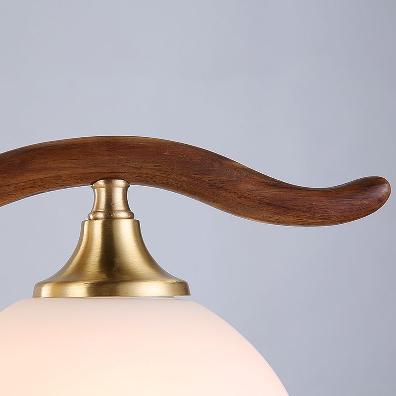 Modern Style Dome Shape Island Lights White Glass Island Lighting in Brown