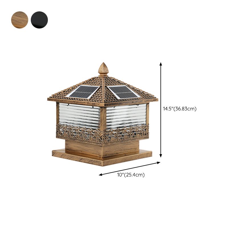Contemporary Pillar Lighting Creative LED Solar Lighting Fixture for Backyard