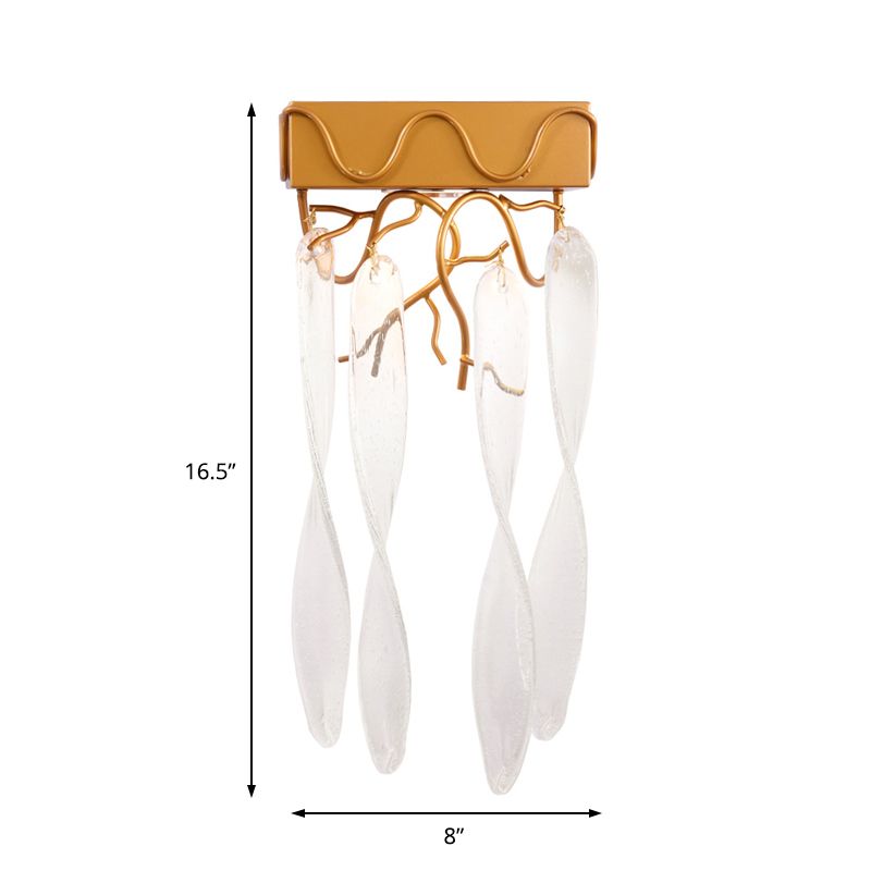 Mini -Wandleuchte zeitgenössische Metall -LED -Leuchtenleuchte mit klarem Kristallprisma in Messing für den Flur
