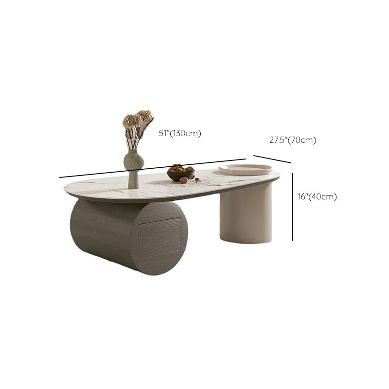 Modern Abstract Base Coffee Table Slate Free Form Coffee Cocktail Table with drawers