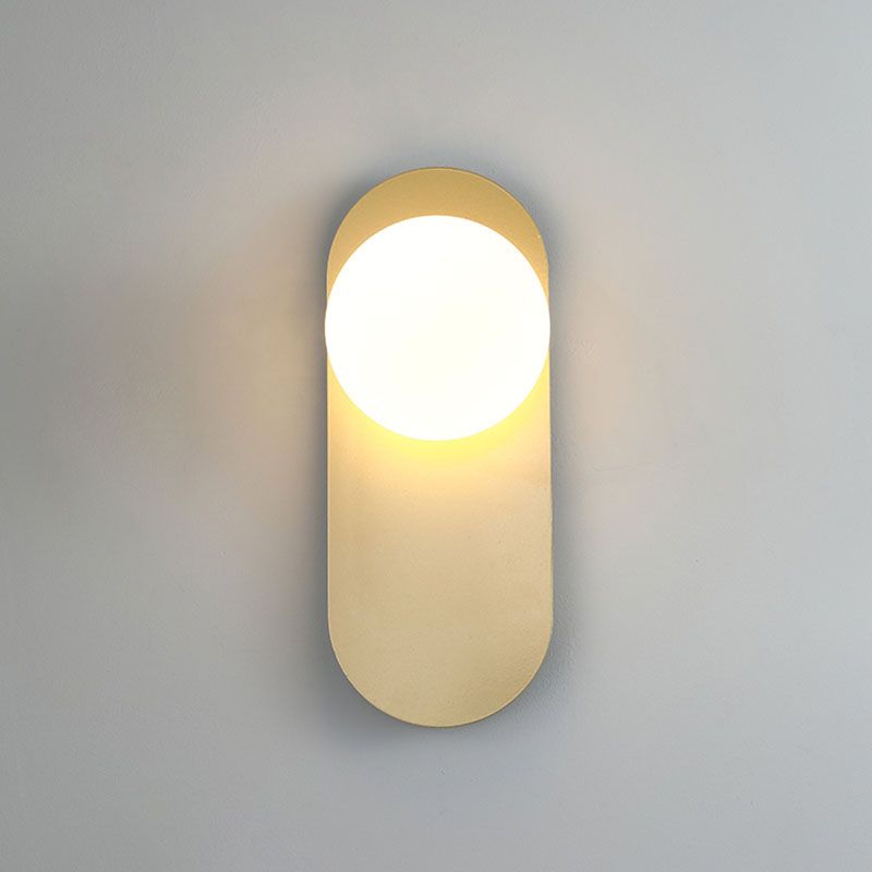 Glass Round Sconce Light Fixture Minimalist-Style Wall Mounted Light Fixture for Bedroom