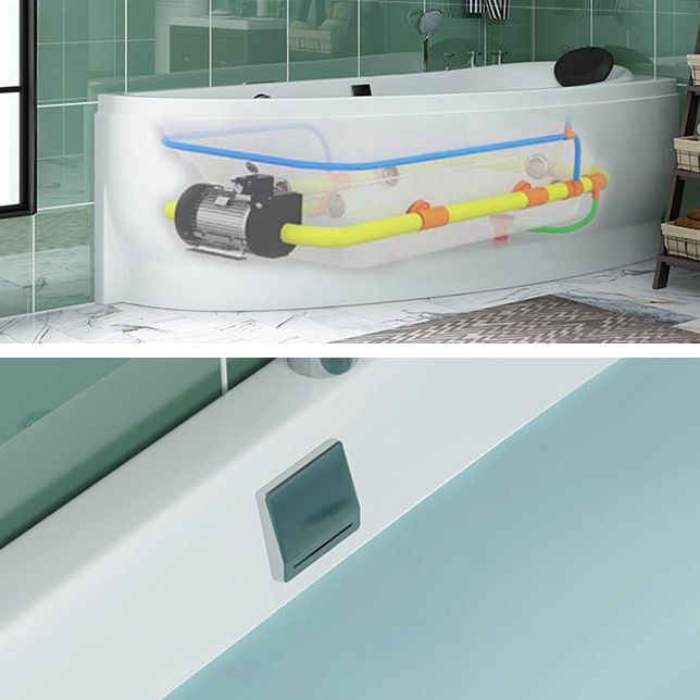 Modern White Acrylic Corner Tub Soaking 29.13-inch Tall Bathtub for Bathroom