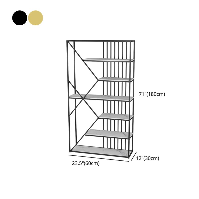 Glam Style Open Bookshelf Etagere Shelf Bookcase for Home Office