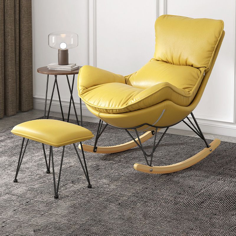 Solid Wood Rocking Chair Contemporary Rocker Chair with Padded Seat