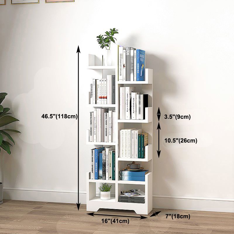 Scandinavian Manufactured Wood Geometric Bookshelf Vertical Open Bookshelf