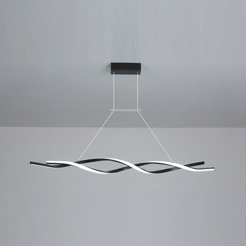 Lustre de l'île Curve Modern Island 2 têtes Restruction LED Pending Lighting