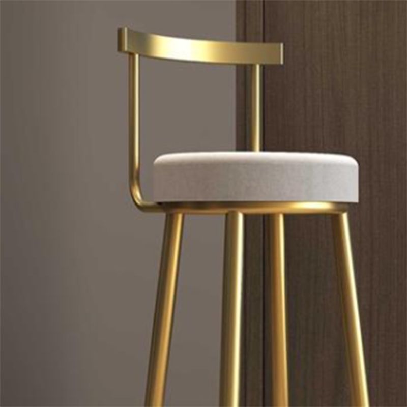 Nordic Style Bar-stool Round Seat Counter Bar Stool with Metal Legs
