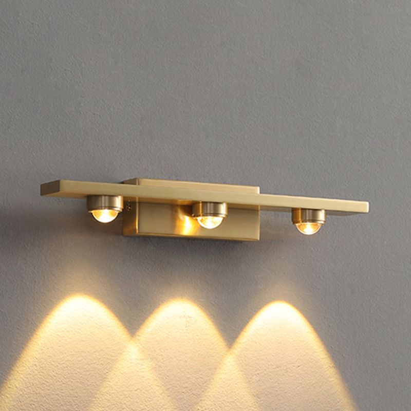 Post Modern 3 / 4 - Light Bath Bar Solid Brass Bathroom Vanity Lighting in Gold
