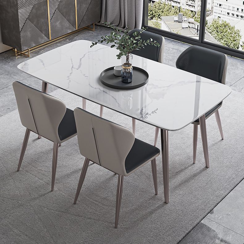 Modern Rectangle Sintered Stone Dining Table Set 1/4/5/7 Pieces Dining Set