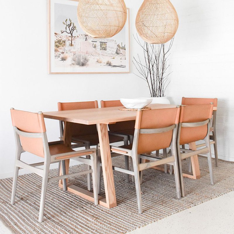 SLED BASE DININGplaats tafel dennen vaste houten eettafel rechthoek voor huis