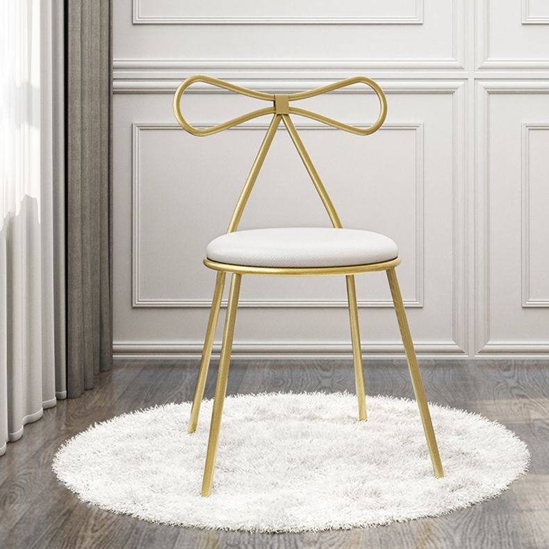 Faux Leather Side Chair Nordic Design Open Back Dining Side Chair