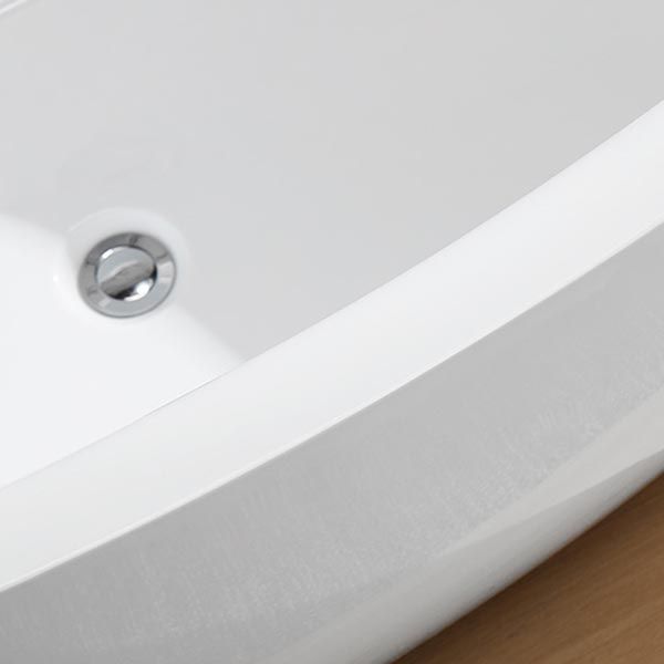 Modern Oval Freestanding Bathtub Acrylic Soaking White Center Bath