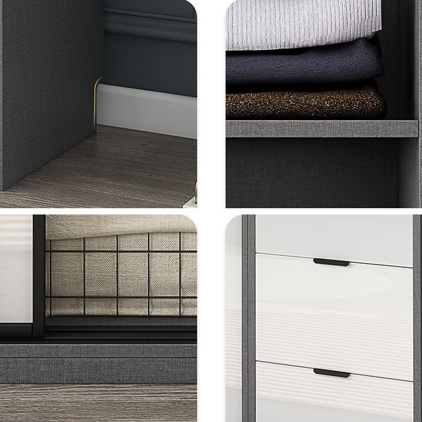 Manufactured Wood White Storage Cabinet Modern Cabinet with Drawers