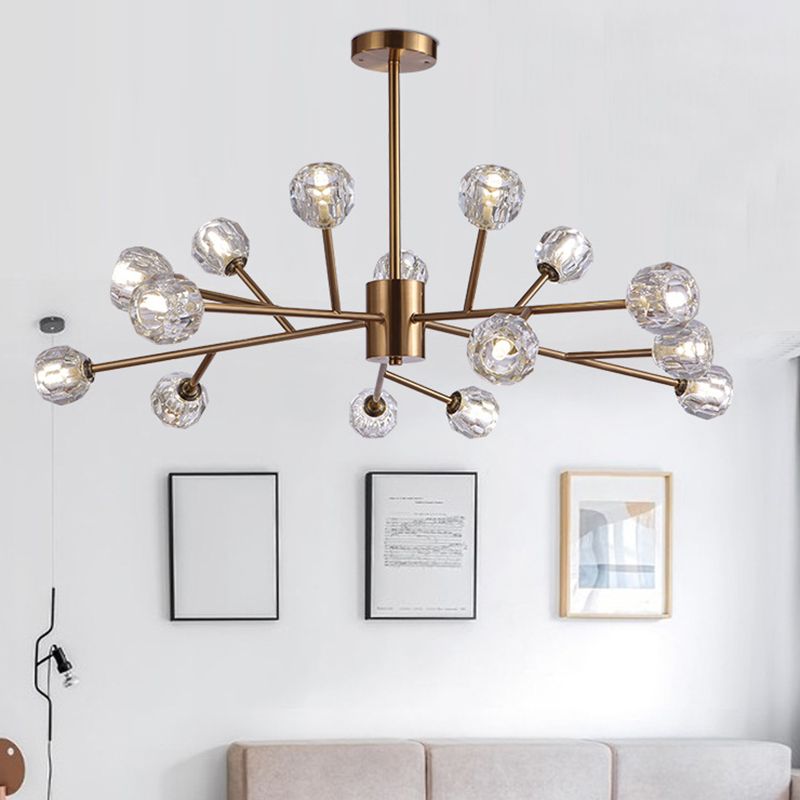 Kugelförmige Kronleuchterbeleuchtung Ultra-in-Zeit-zeitgenössische Kristallglashänge Deckenlichter für Wohnzimmer