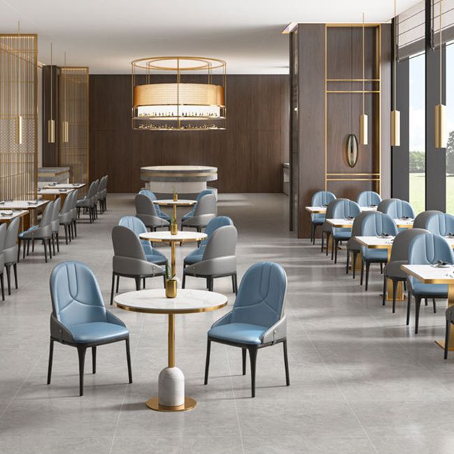 Glam Style Faux Marble Dining Set Round 1/4/5 Pieces Dining Set