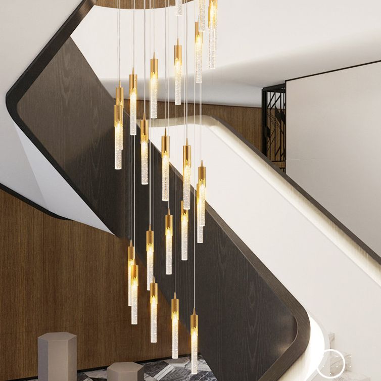 Column Hanging Light Fixtures Post-Modern Aluminum Ceiling Pendant for Living Room