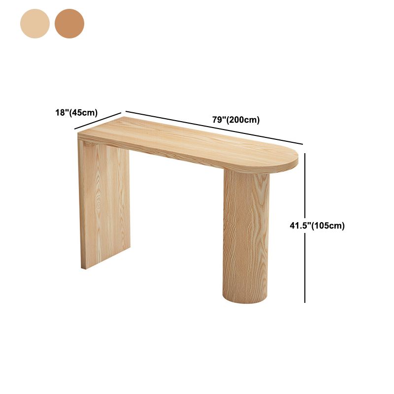 Specialty Pine Wood Top Bar Table Matte Finish Contemporary Pub Table