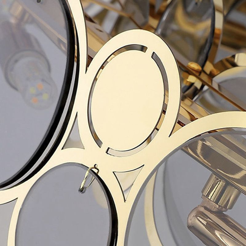 Contemporary Simple LED Chandelier Glass Geometric Pendant Light for Living Room