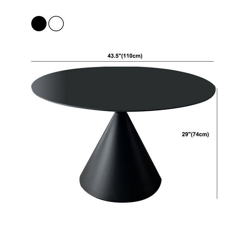 Contemporary Style Round Dining Table Steel Pedestal Base Table for Home