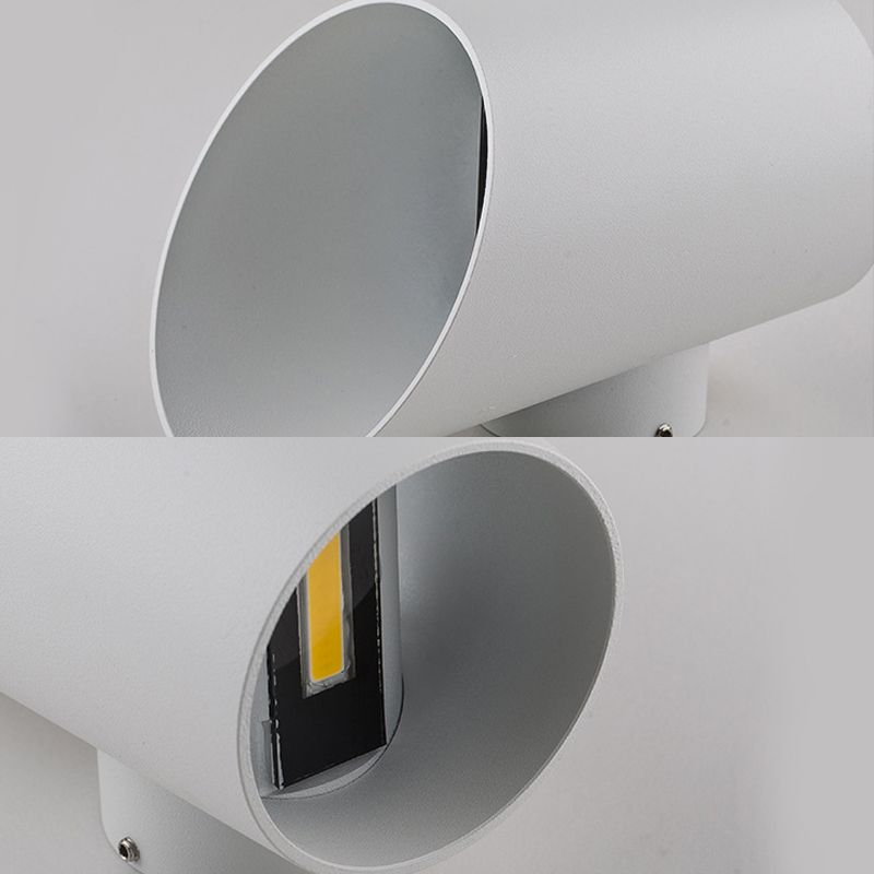 Minimalist Tube Metal Wall Lamp Integrated LED Sconce Lighting in White for Bedroom, Warm/White Lighting