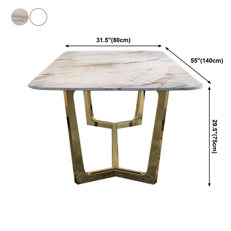 Tono blanco de piedra sinterizada mesa de comedor glam Mesa base para el comedor para comedor