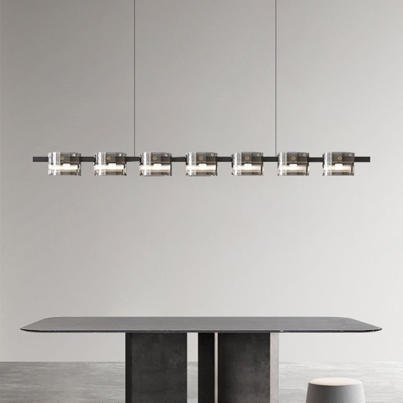 Simple Hanging Island Light Glass LED Hanging Lighting Fixture for Dining Room