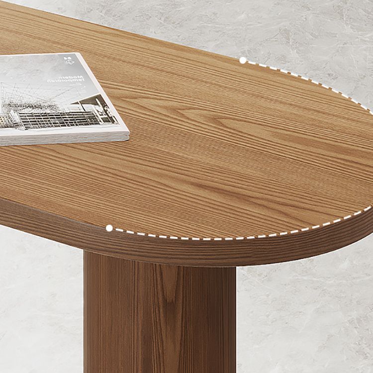 Double Pedestal Counter Height Dining Table Brown Counter Wine Table