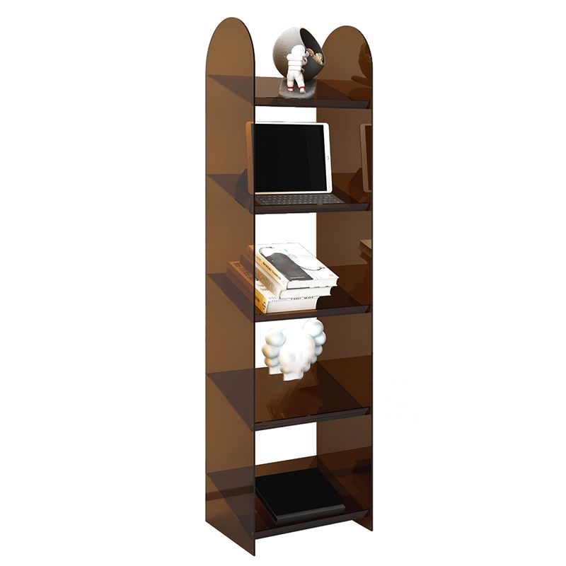 Modern Style Bookshelf Open Back Standard Acrylic Bookcase with Shelves