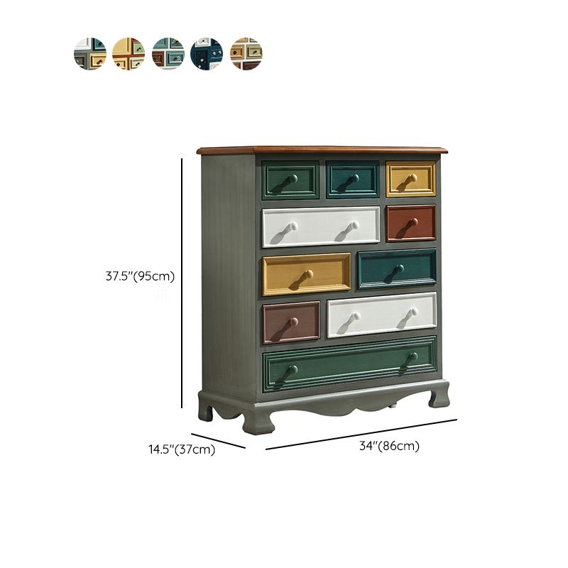 Coastal Storage Chest Dresser Solid Wood Dresser with Multi Drawers
