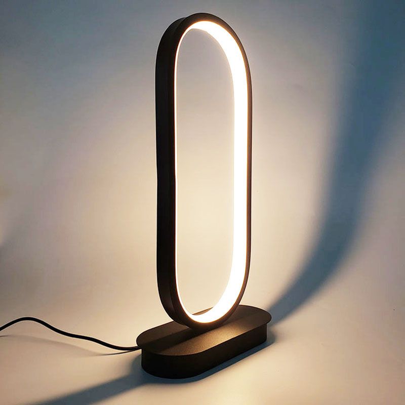 Table de nuit en acrylique elliptique légère lampe de chevet nordique LED pour chambre à coucher