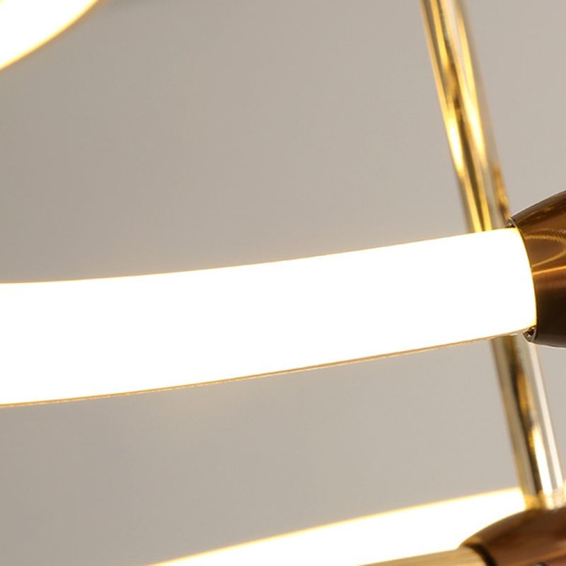 Circles Metal Chandelier Lighting Fixture Minimalist LED Gold Ceiling Pendant Light