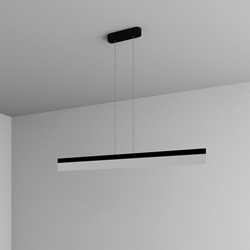 Linear Metal LED Island Light Fixture Modern Ceiling Pendant Light for Office