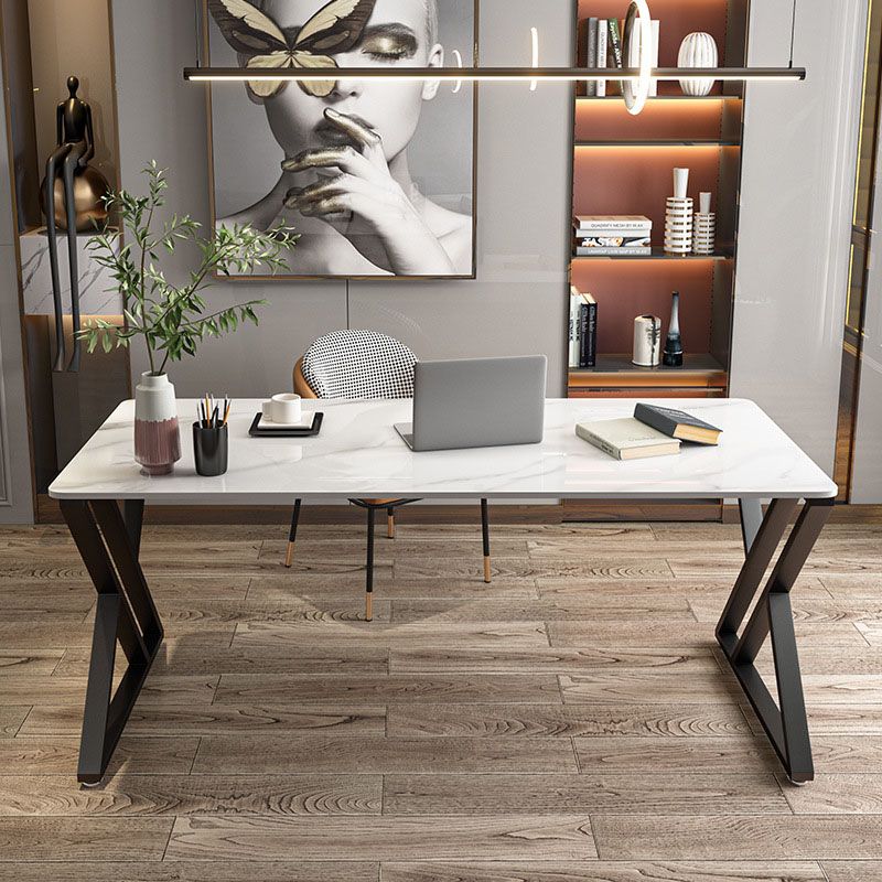 Simple Modern 30" H Desk Rectangular Sled Slate Desk for Home