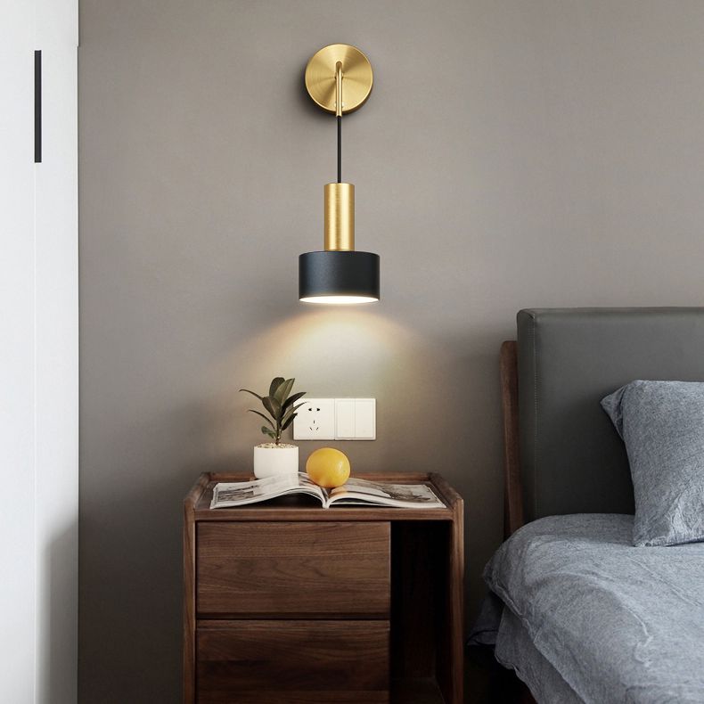 Adjustable Angle 1 Light Cylinderical Wall Sconce Nordic Luxury Style Metal Sconces
