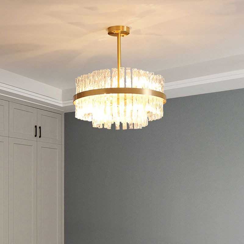 Moltiplicatore Crystal Crystal Light Modern Metal Round Living Room Lampella Luce in oro