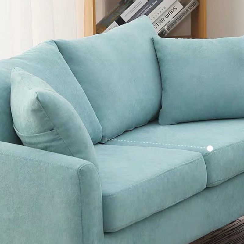 68.1" Wide Slipcovered Linen Sofa 3-Seater Loose Back Square Arm Sofa