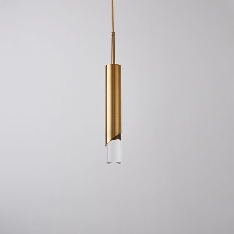 Aluminium Cylindrical LED Pendant Light in Modern Concise Style Acrylic Hanging Lamp for Interior Spaces