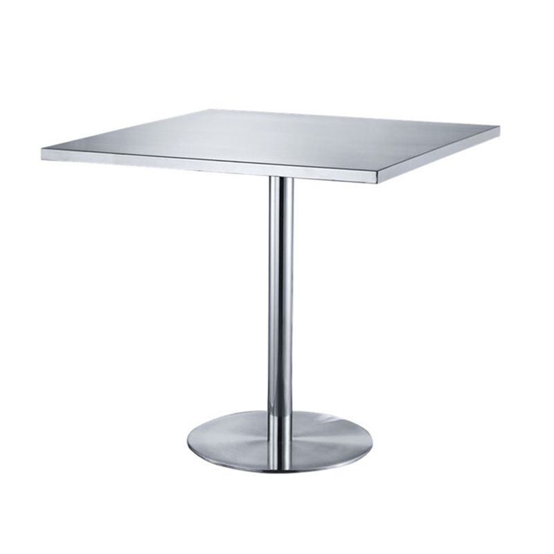 Industrial Style Stainless Steel Dining Table Square Table for Dinning Room