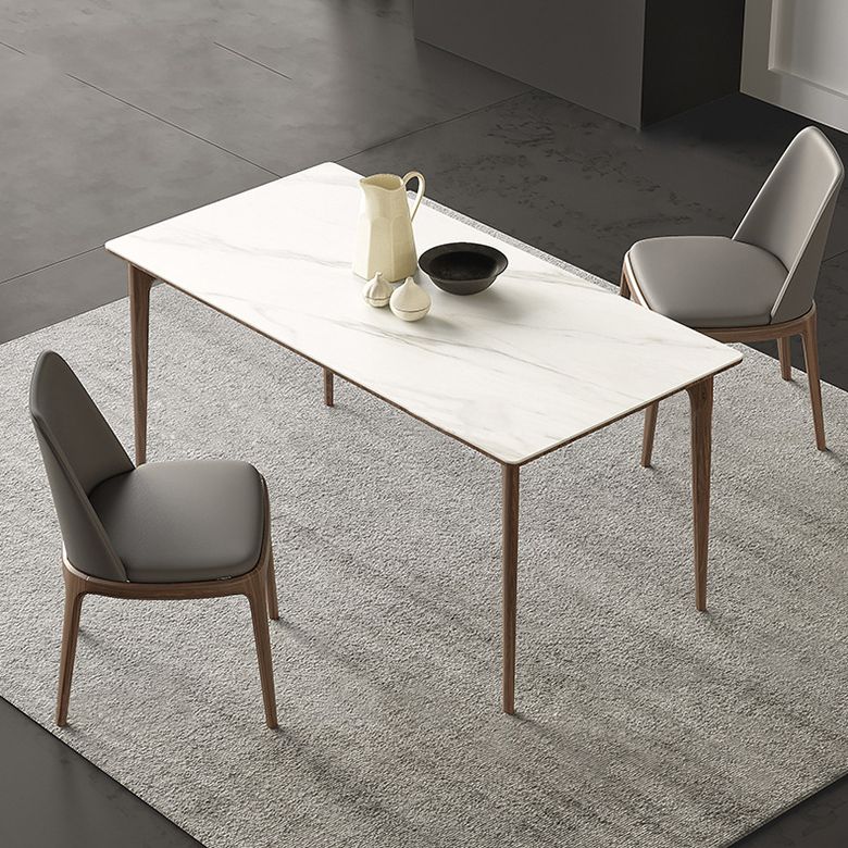 Stone Top Dining Table Set with Ash Wood Frame 1/3/4 Pieces Modern Dinette Set