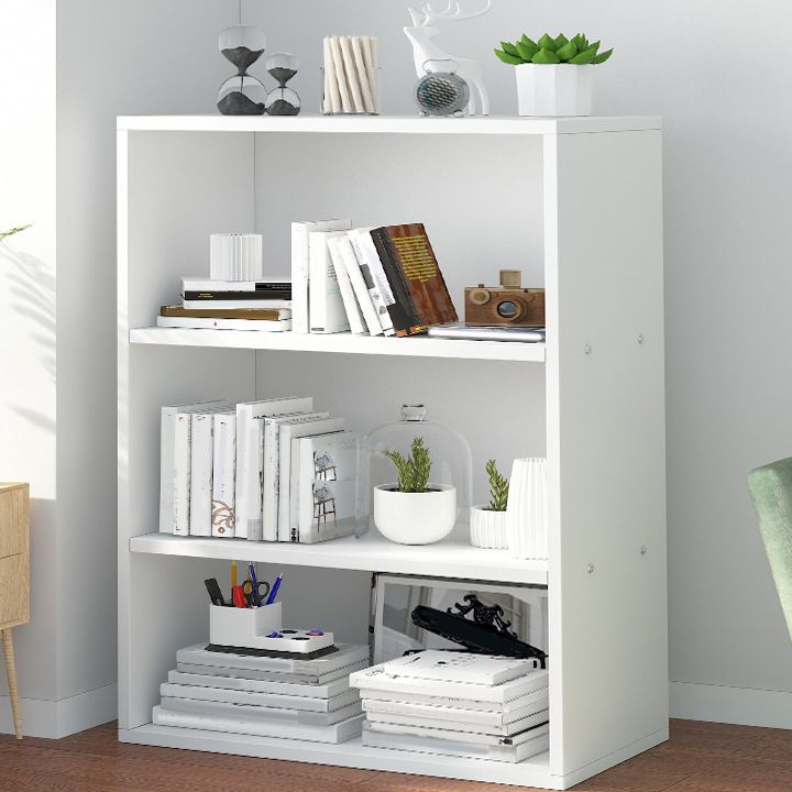 Closed Back Engineered Wood Shelf Bookcase Floor Contemporary Bookshelf with Shelves