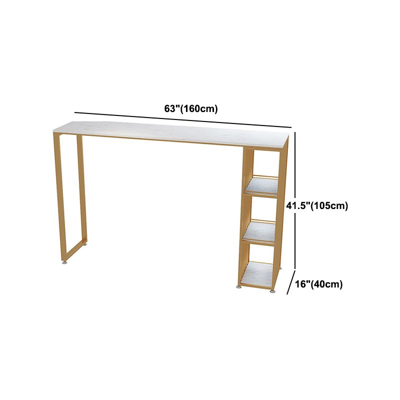 1/3 Pieces Luxurious Rectangular Bar Table Set Artificial Marble Top Pub Table Set
